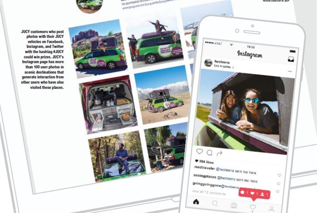 JUCY customers who post photos with their JUCY vehicles on Facebook, Instagram, and Twitter with the hashtag #JUCY could win prizes. JUCY’s Instagram page has more than 100 user photos in scenic destinations that generate interaction from other users who have also visited those places. Photos courtesy of JUCY.