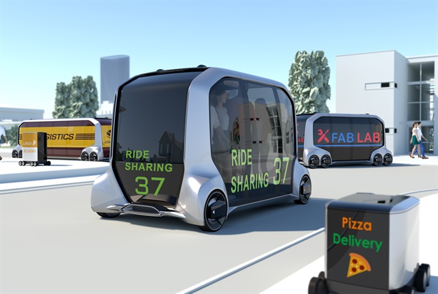 Graphic of the e-Palette Concept Vehicle courtesy of Toyota.
